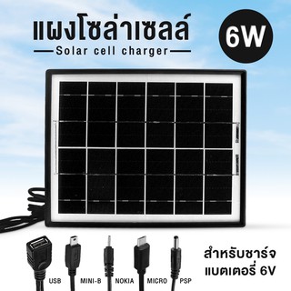 ไฟโซล่าเซลล์ แผง 5W สำหรับชาร์จแบตเตอรี่ 6V Solar Cell panel Shoppingmart ไฟโซลาไฟอัจฉริยะไฟไร้สาย ไฟโซล่าเซลติดผนัง LED