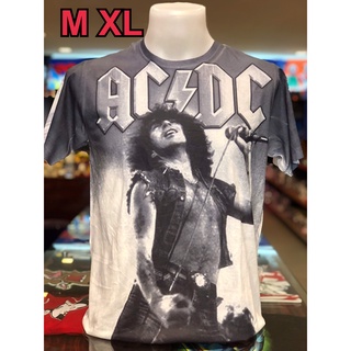 เสื้อ OVP (โอเวอร์ปริ้นท์) วง ACDC แขนสั้น ผ้าคอตตอนผสมโพลี พิมลายทั้งตัว