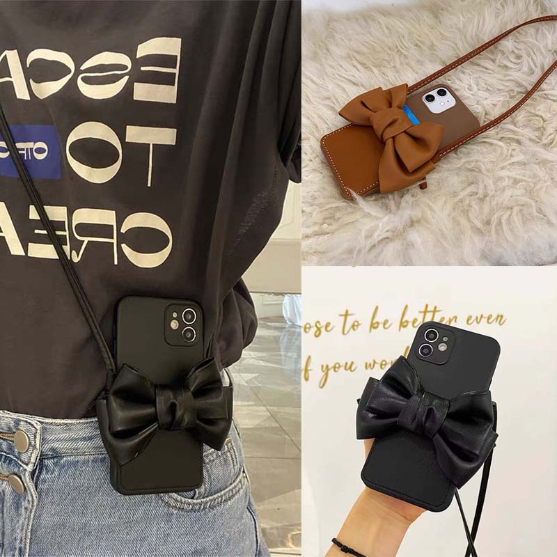 Samsung Note8 Note9 Note10 Note10Plus Note5 Note10lite A81 M51 J3 J7 2015 J3 J7 J6 2016 J3Pro J5Pro J7Pro J6 J4 J2Pro 2018 Phone Case Butterfly Knot Leather Card  With Lanyard TPU Soft Cover กรณี