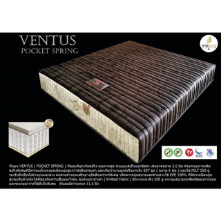 ที่นอนพ็อคเก็ตสปริง Pocket Spring Mattress รุ่น VENTUS 3.5 - 6ฟุต **ตจว.มีค่าจัดส่ง สอบถามก่อนสั่งสินค้า**