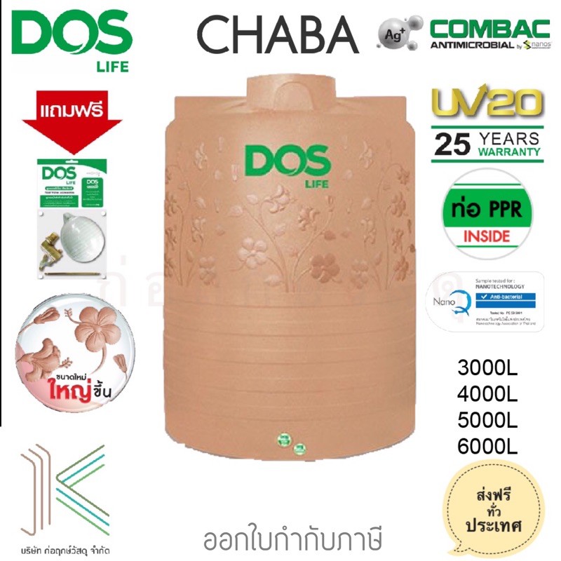 DOS ถังเก็บน้ำบนดิน CHABA NANO 3000-6000L