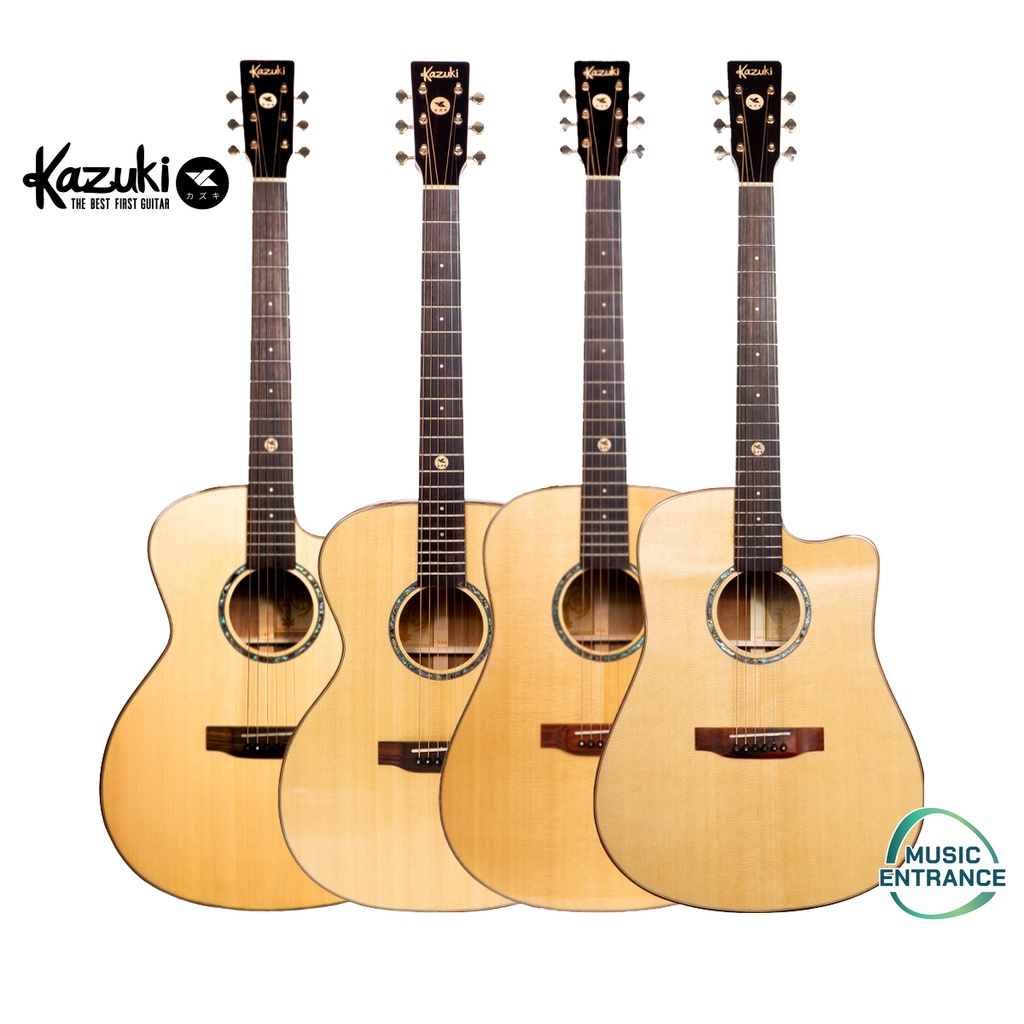 Kazuki ALL SOUL Acoustic Guitar All Solid แถมฟรี กระเป๋ากีต้าร์ &amp; สายกีต้าร์ &amp; ที่เก็บปิ๊ก