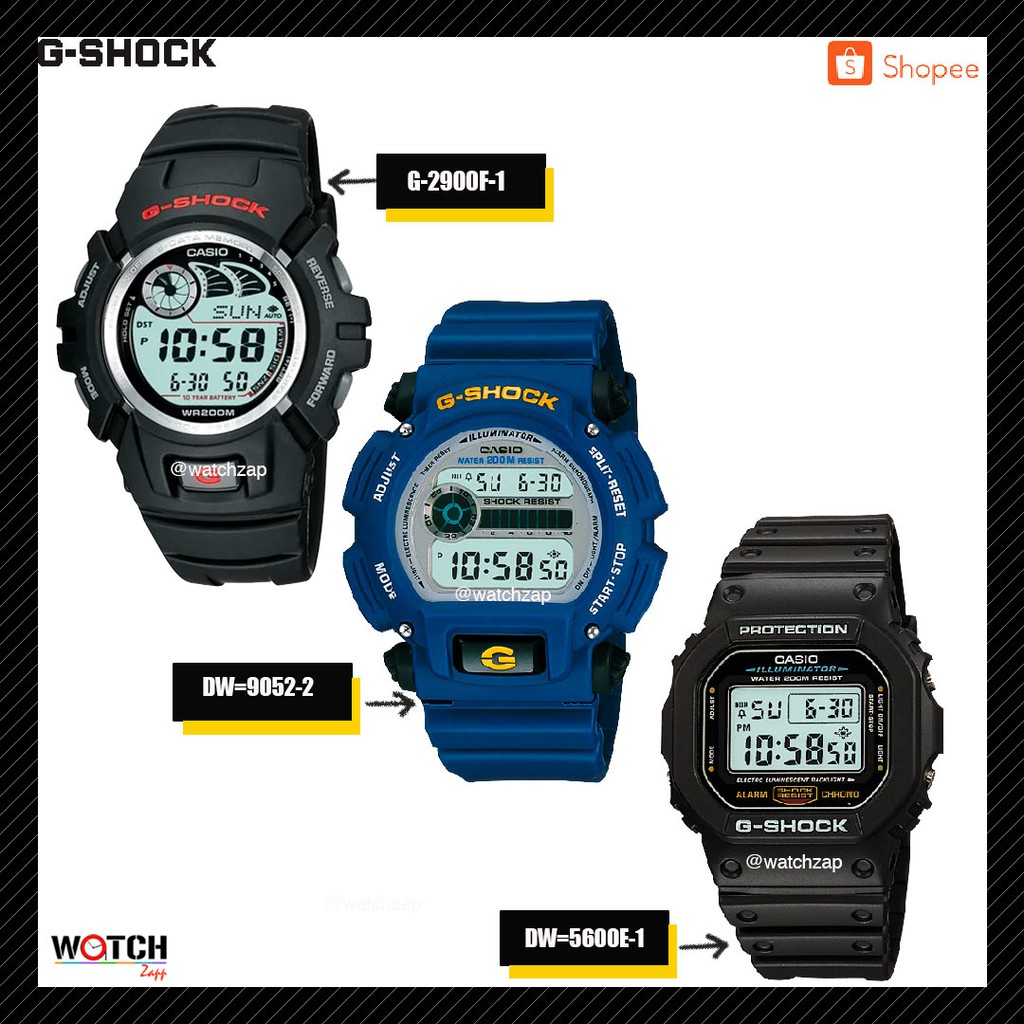 นาฬิกาข้อมือ Casio G-Shock G-2900F-1V Resin Strap Watch Black