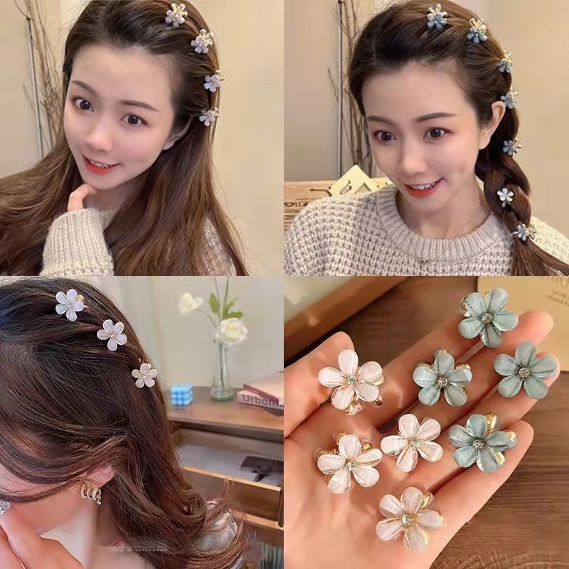 กิ๊บติดผม ลายดอกไม้น่ารัก แฟชั่นเกาหลี สวยหรู เรียบง่าย ขนาดเล็ก กิ๊บติดผม สําหรับผู้หญิง / เด็ก เครื่องประดับผม
