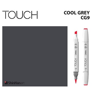 TOUCH TWIN BRUSH MARKER CG9 (COOL GREY) / มาร์คเกอร์หัวพู่กัน-หัวตัดขนาดกลาง รหัส CG9 (COOL GREY)