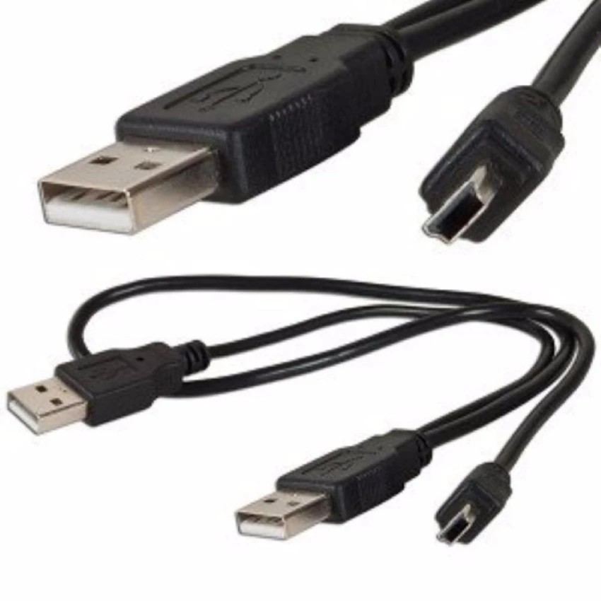 Cable Y-USB TO 5 pin สาย USB 2.0 (5Pins &gt; MM) ต่อ External Box แก้ปัญหาไฟ usb ไม่พอต่อ external harddisk 2.5  #888