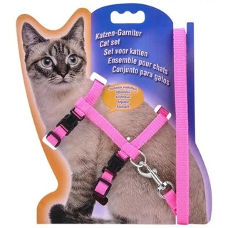 PEKO PET&CAT สายจูงสัตว์เลี้ยง แบบสองวรรค สำหรับสุนัข แมว กระต่าย สายจูงเชือกไนล่อน มีหลายสี