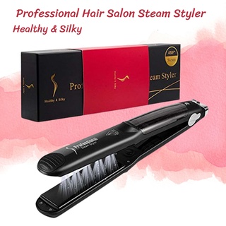 เครื่องหนีบผมไอน้ำ Professional Hair Salon Stream Styler สีดำ