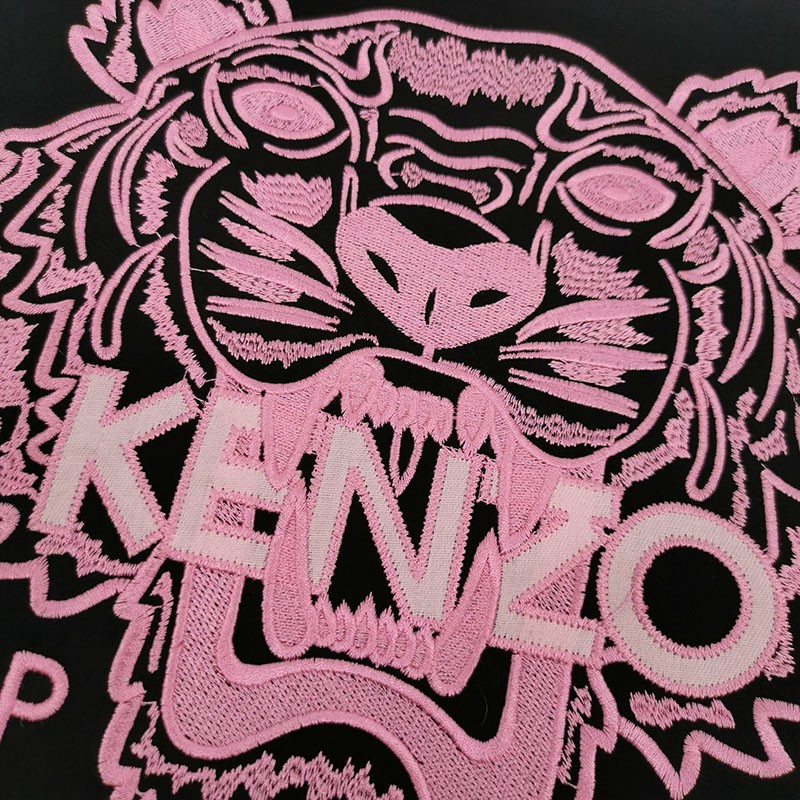 KENZO Top Tees Men Woman Tiger head Embroidery Pink line Letter Fashion ...