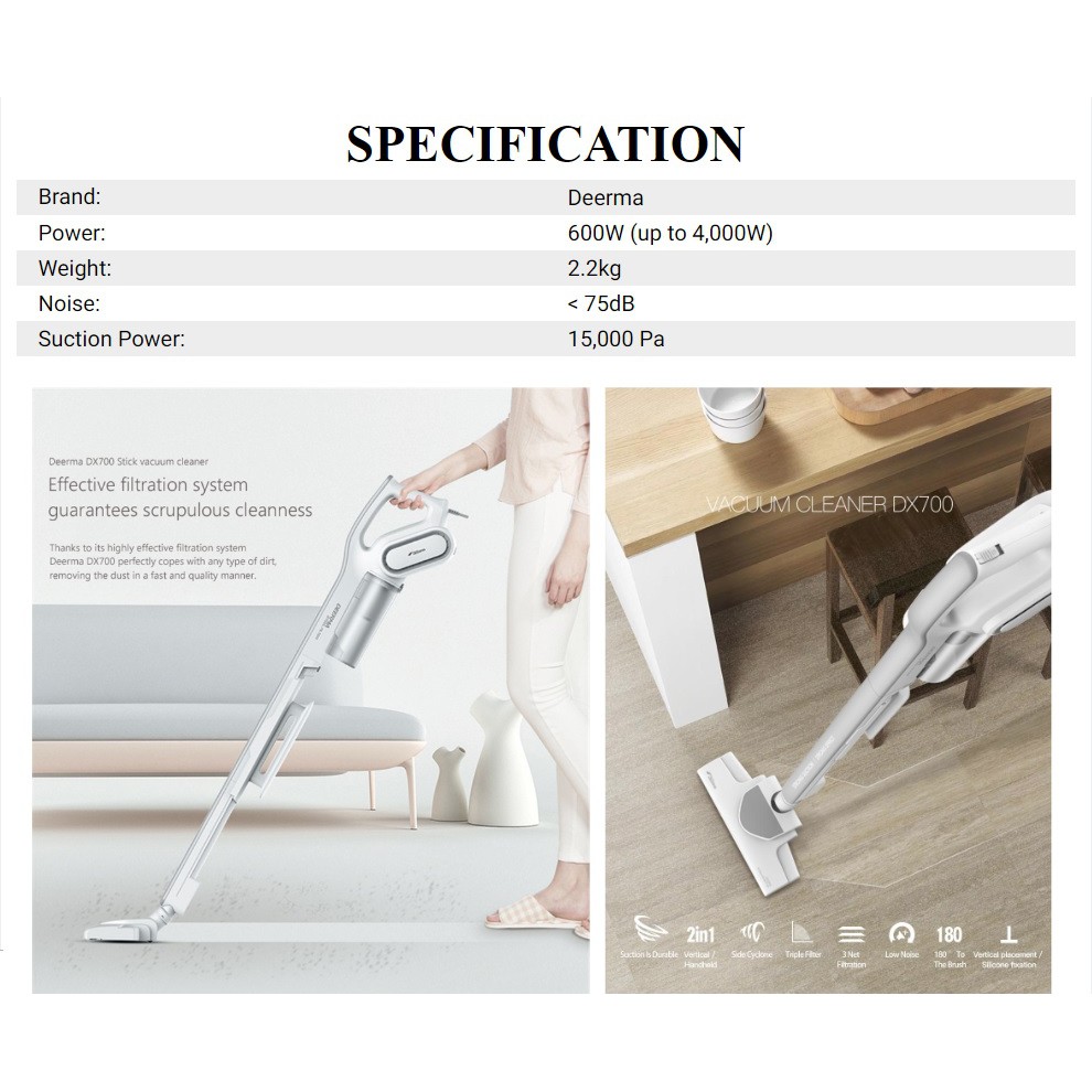 เครื่องดูดฝุ่น Deerma พลังไซโคลน (Deerma Vacuum Cleaner with Cyclone ...