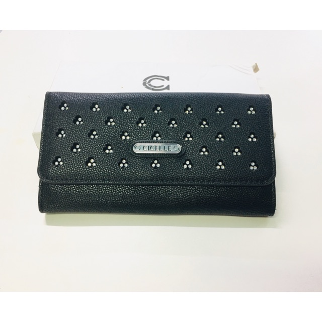 กระเป๋าสตางค์ยาว สีดำ ป้าย cicelle ส่งฟรี