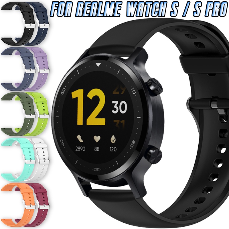 22 มม.สําหรับRealmeนาฬิกาS/S Pro Smartwatchสายรัดซิลิโคนเปลี่ยนสร้อยข้อมือกีฬาQuick Releaseสายรัดข้อมืออุปกรณ์เสริม