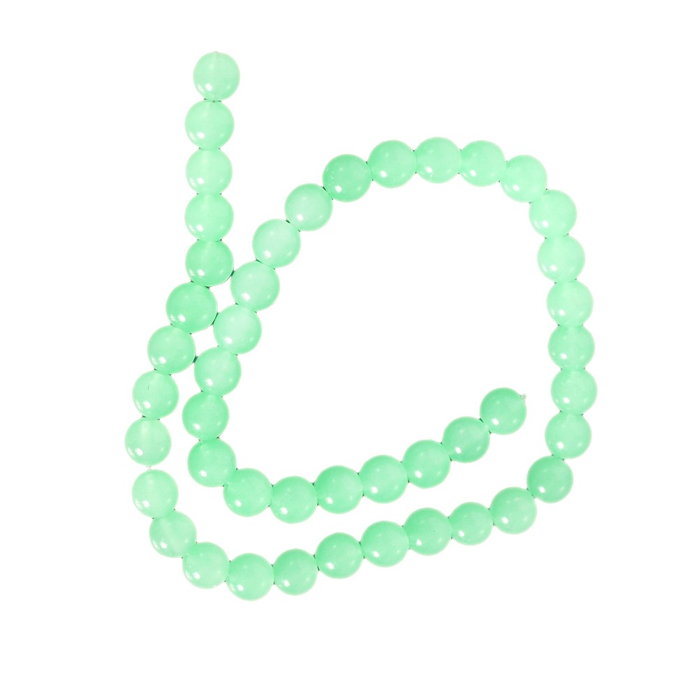 เม็ดคลิสตัลแท้ (Crystal) เซ็ต 3 เส้น ลักษณะเม็ดกลม 8 mm - (LZ-0272 สีฟ้าอ่อน)