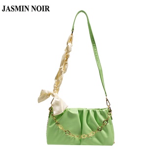 Jasmin NOIR กระเป๋าสะพายข้าง หนัง PU แต่งสายโซ่ สําหรับผู้หญิง