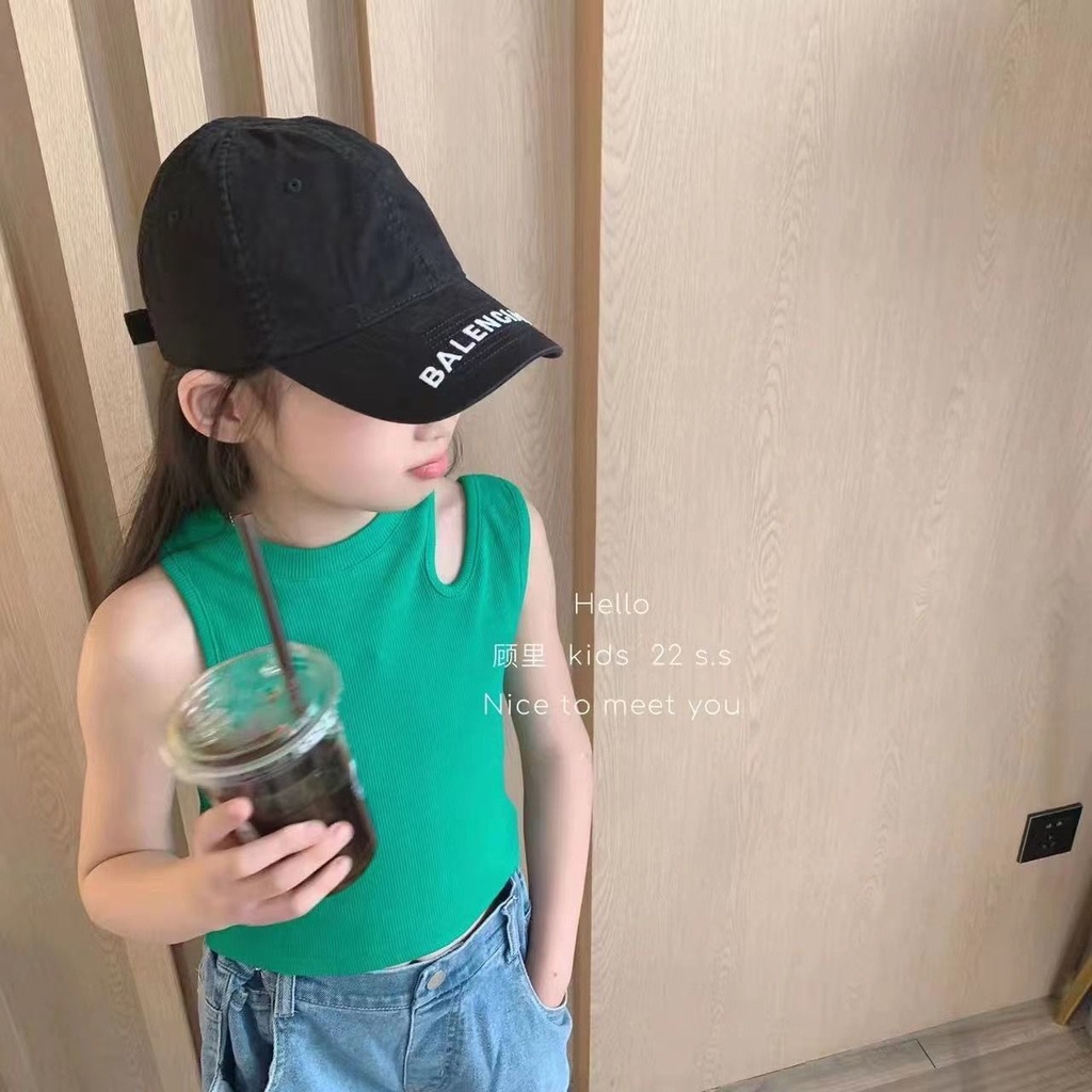 เสื้อสายเดี่ยว แขนกุด แต่งรูกลวง สีแคนดี้ แฟชั่นฤดูร้อน รูปที่ 4