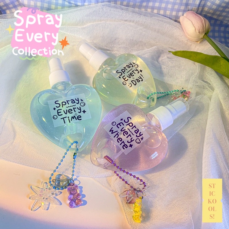 สเปรย์แอลกอฮอล์หัวใจพกพา | spray alcohol food grade กลิ่นหอม วิบวับ ฆ่าเชื้อโรค