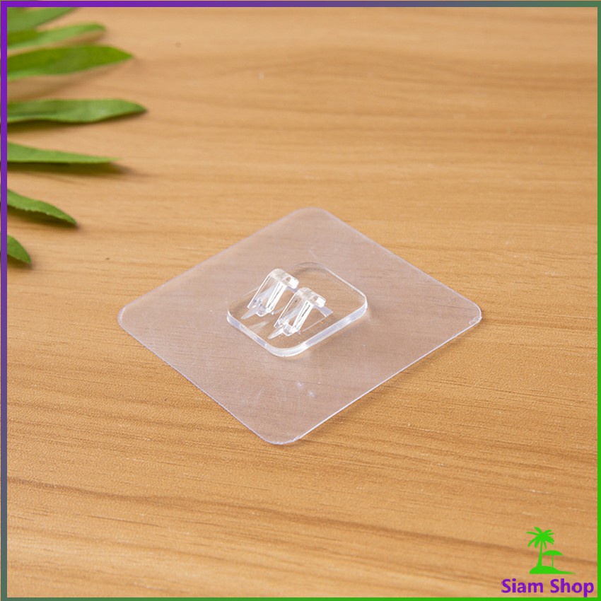 ตะขอกาวเขี้ยวงู   แบบใส  ตะขอแขวนชั้นวาง Adhesive hook - รูปที่ 2