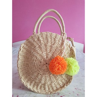 กระเป๋าสานทรงกลม Beach Round Bag สไตล์เกาหลี