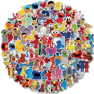 Y&amp;P| Sesame Street × Kaws สติกเกอร์กันน้ำรูปแบบที่แตกต่างกัน, 100 ชิ้น