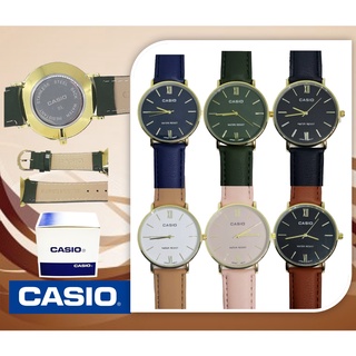 (พร้อมกล่อง) casio กันน้ำ นาฬิกาผู้ชาย สายหนัง ขอบทอง นาฬิกาข้อมือ คาสิโอ้ นาฬิกาแฟชั่นชายและหญิง ควอตซ์ชายหญิง นาฬิกาca