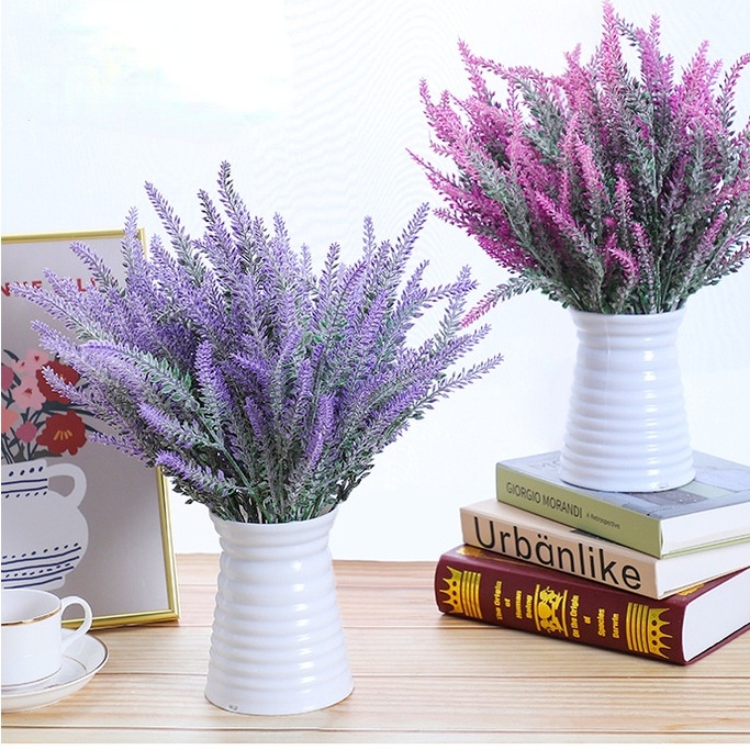 5 ส ้ อมประดิษฐ ์ พลาสติกลาเวนเดอร ์ ดอกไม ้ ช ่ อดอกไม ้ สําหรับตกแต ่ งบ ้ านสวนดอกไม ้ ปลอม