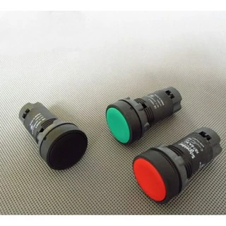 PUSH BUTTON SWITCH สวิทช์กด กดเด้งกลับ สีเขียว สีแดง สีเหลือง สีดำ 22mm พุชบัททอนสวิทช์