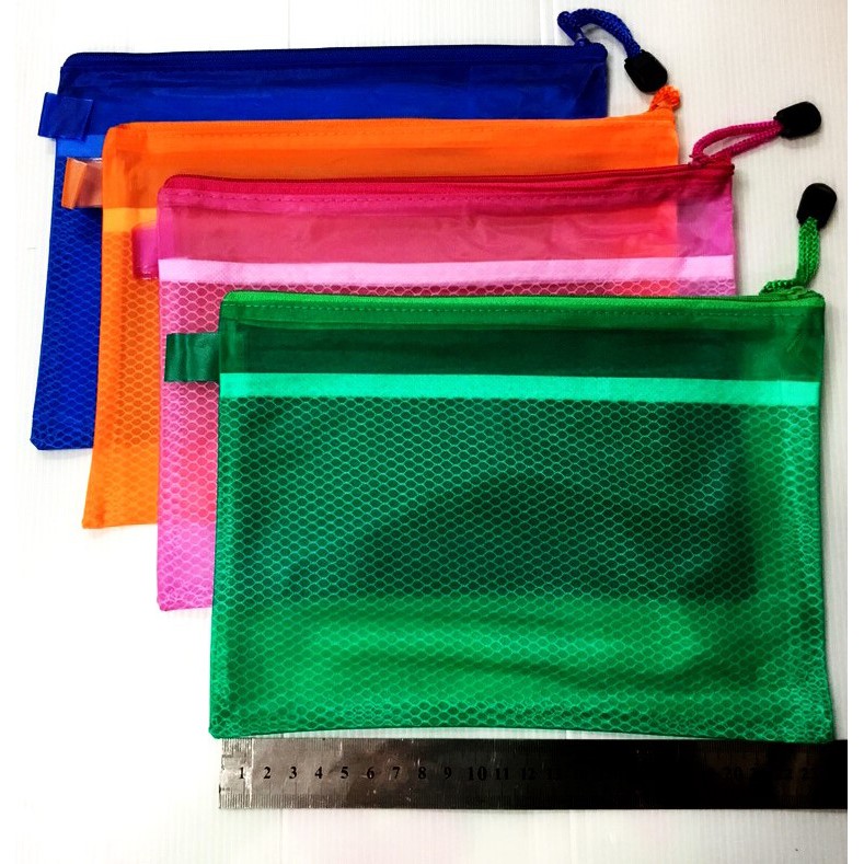 (ถูกที่สุด พร้อมส่ง) แฟ้มพลาสติก ซองพลาสติก กระเป๋ากันน้ำ A5 กันน้ำ ใส่เอกสารมีชั้นผ้าตาข่ายแบ่ง