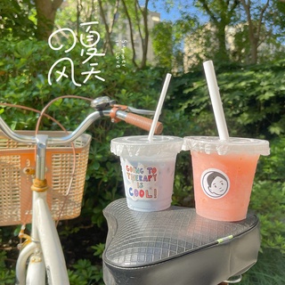 [พร้อมส่ง] [One Stop Tableware Service Store] สติกเกอร์พลาสติกใส แบบใช้แล้วทิ้ง สําหรับติดตกแต่งแก้วกาแฟ แก้วชานม