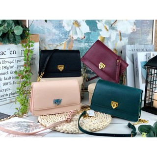 กระเป๋าสะพายรุ่นใหม่ชนช็อป CHK Chain Crossbody Bag กระเป๋าสะพายสายโซ่ ด้านหน้าปั๊มโลโก้แบรนด์