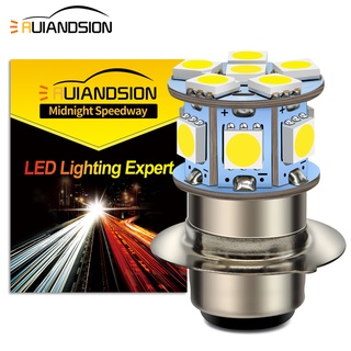 Ruiandsion หลอดไฟตัดหมอก Led H6M P15D 6V 12V 360LM สีขาว สําหรับรถจักรยานยนต์ สกูตเตอร์