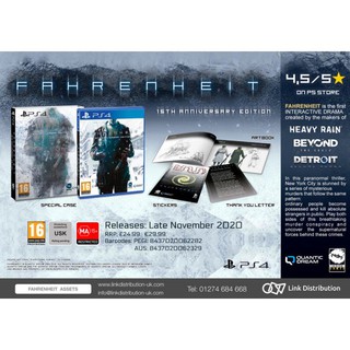 [+..••] PS4 FAHRENHEIT [15TH ANNIVERSARY EDITION] (เกมส์  PS4™ 🎮)