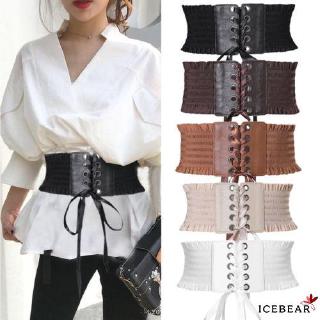 ✸ღ✸New Women Adjustable PU Leather Wrap Around Tie Corset Cinch Wide Waist Belt