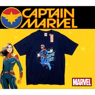 เสื้อยืดMarvel_ลิขสิทธิ์แท้ลายCapTainMarvel.สีกรม(Mvx-166)