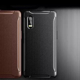 สําหรับ Samsung Galaxy XCover Pro เคสคาร์บอนไฟเบอร์หรูหราซิลิโคน Bussness กันกระแทก