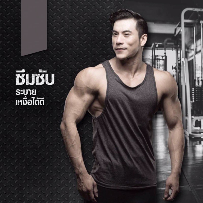 เสื้อกล้ามผู้ชาย เปิดปีก ทรงตรง พลัสไซส์ งานตัดเอง ไม่ซ้ำใคร แบรนด์ไทย MuscleArt ภาพถ่ายจากงานจริง - รูปที่ 2