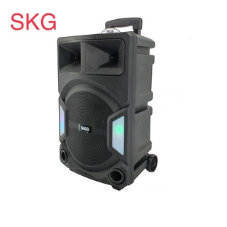 SKG ลำโพงล้อลาก 12 นิ้ว 6000 W ไฟวิบวับ รุ่น AV-1000 BT12 สีดำ