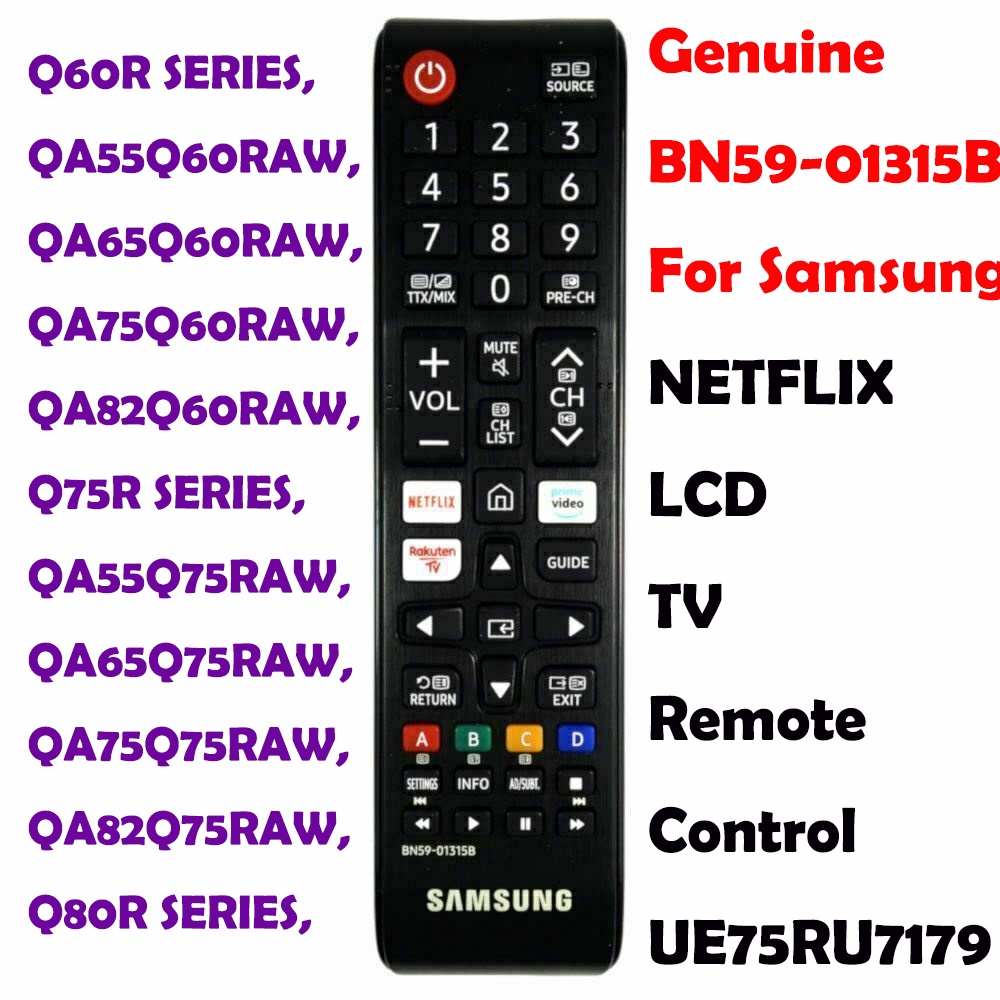 ใหม่ BN59-01315B สําหรับ Samsung NETFLIX LCD TV รีโมทคอนโทรล UE75RU7179 Q60R SERIES, QA55Q60RAW, QA6