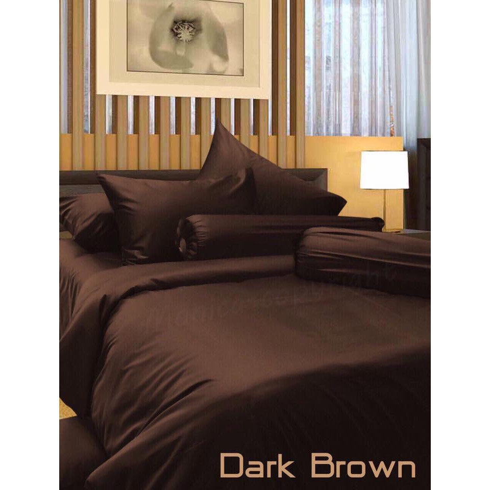 Monica Bedding ชุดผ้าปูที่นอน ผ้า Cotton Satin แท้ 100% 700 เส้นด้าย รุ่น Dark Brown