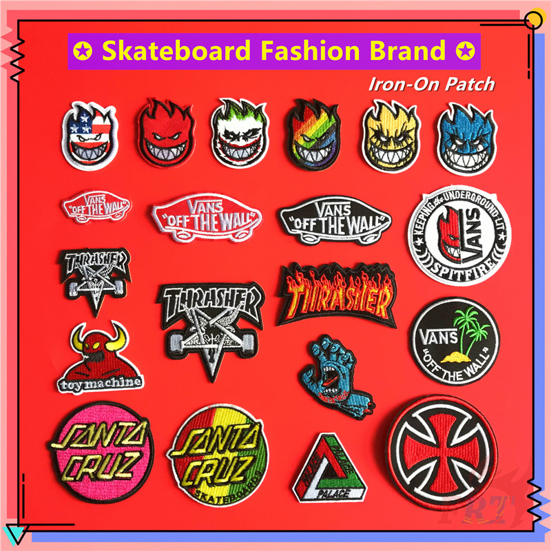 ♚ Skateboard Fashion Brand Collection - Street Art Iron-On Patch ♚ 1Pc DIY Sew on Iron on Badges Patches