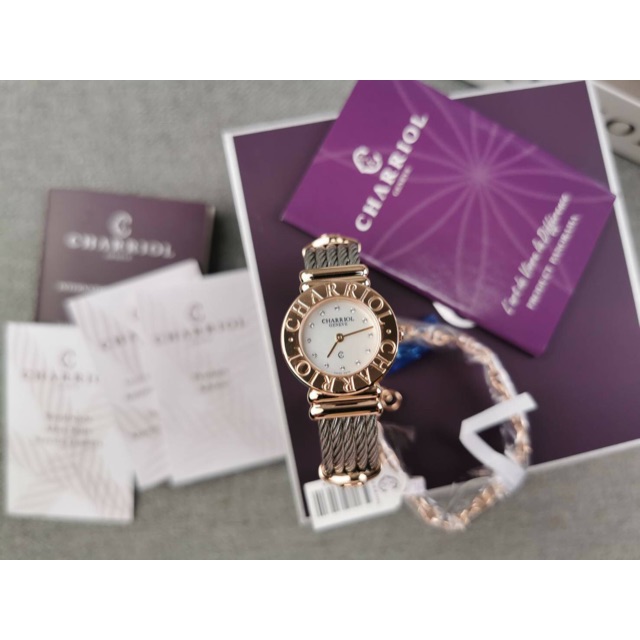 CHARRIOL ST Tropez Mother of Pearl Diamond Dial Rose Gold-Tone Ladies Watch