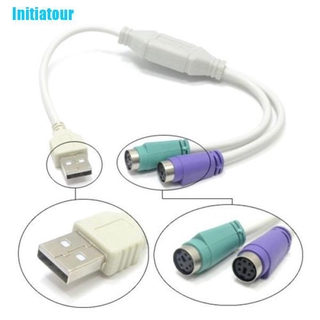 (Initiatour อะแดปเตอร์แปลงสายเคเบิ้ล Usb Male To Ps2 Female สําหรับคีย์บอร์ด เมาส์