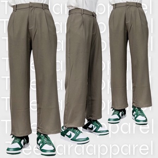 กางเกงขายาว ทรงสวยมาก เนื้อผ้าดีมาก korea style code:2729น้ำตาล