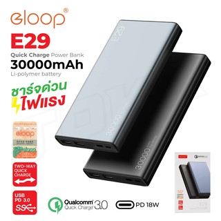 Eloop E29 แบตสำรอง 30000mAh Power Bank มีชาร์จเร็ว Quick Charge 3.0 ของแท้ 100%  มีประกัน iTcam88