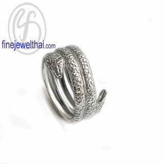 Finejewelthai แหวนเงิน-แหวนงู-แหวนเกลี้ยง-เงินแท้-R138400