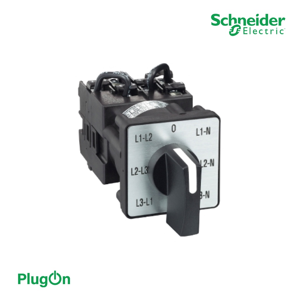 Schneider K1F027MLH ใช้กับโวลต์ชีเลคเตอร์วัดแรงดันระหว่างเฟส Cam voltmeter switch,3Land 3LN,45°,12 A