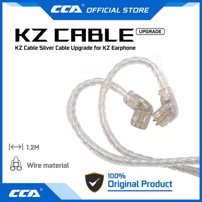 Kz CABLE KABEL SILVER CABLE UPGRADE สําหรับ KZ EARPHONE