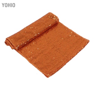 Yohio ผ้าปูโต๊ะ ทรงสี่เหลี่ยม ประดับเลื่อม สีส้ม ขนาด 3 มม. 180 X 30 ซม. สําหรับครอบครัว วันเกิด