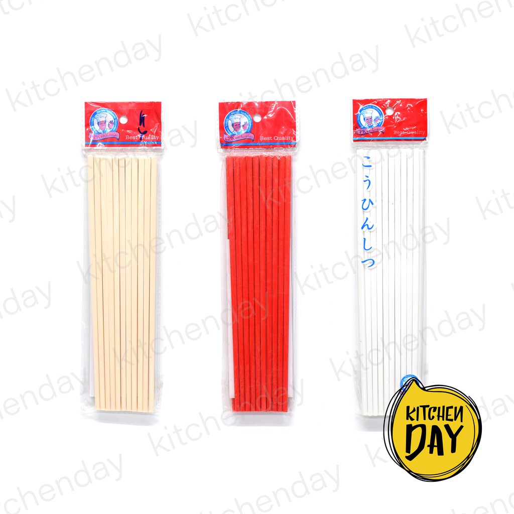 (3 สี/10 คู่ต่อแพ็ค) ตะเกียบเมลามีน ไม่มีลาย เกรดเอ ตรา CPK Kitchenklass