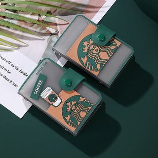 กระเป๋าใส่เหรียญ บัตรประจําตัว แบบนิ่ม ลาย Starbucks หรูหรา ระดับไฮเอนด์ แฟชั่นสําหรับสุภาพสตรี