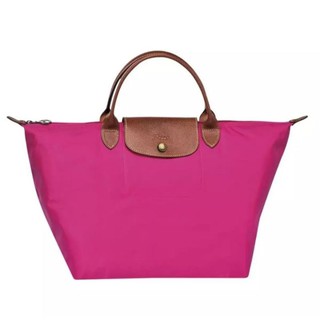 SALE!! ❤ รับประกันแท้ 💯% จากช็อป ❤ LONGCHAMP Le Pliage ไซส์ M หูสั้น สี Cyclamen